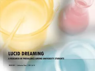 Lucid Dreaming A Research of Prevalence among University Students