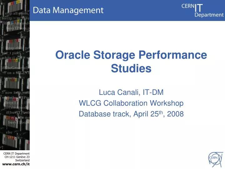 oracle storage performance studies