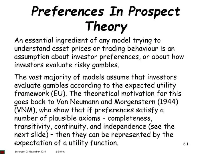 preferences in prospect theory