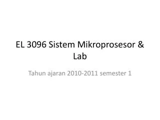el 3096 sistem mikroprosesor lab