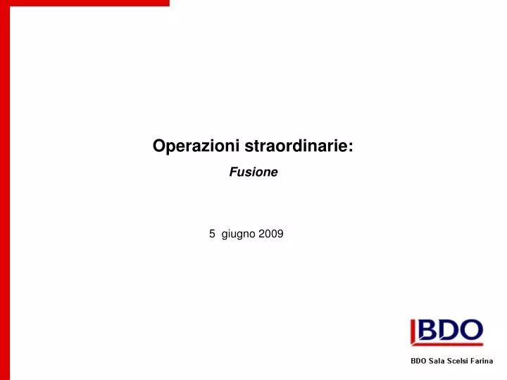 operazioni straordinarie fusione