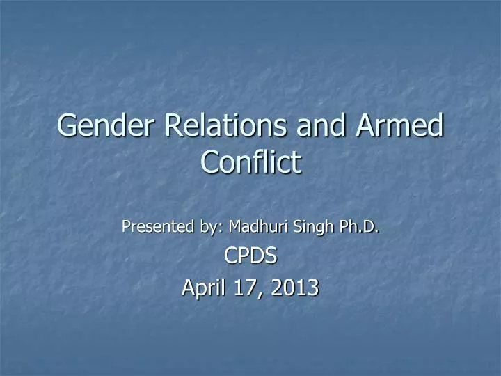 gender relations and armed conflict