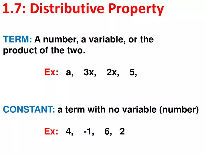 1 7 distributive property