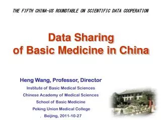 Data Sharing of Basic Medicine in China