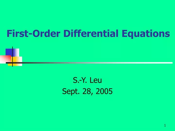 first order differential equations