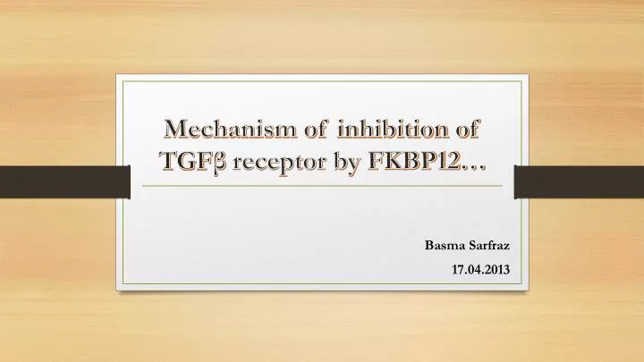 mechanism of inhibition of tgf receptor by fkbp12