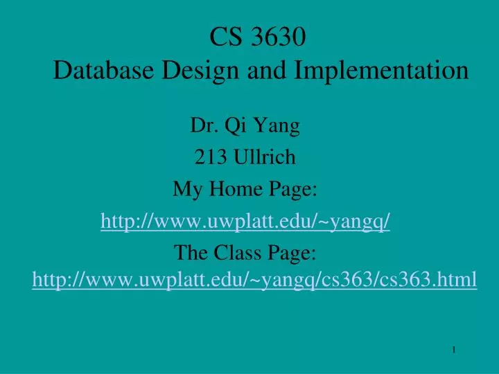 cs 3630 database design and implementation