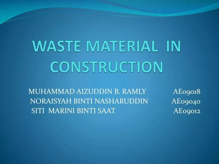 waste material in construction