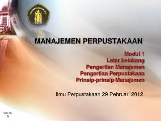 PPT - MANAJEMEN PERPUSTAKAAN PowerPoint Presentation, Free Download ...