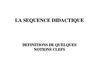 la sequence didactique
