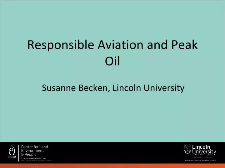 responsible aviation and peak oil