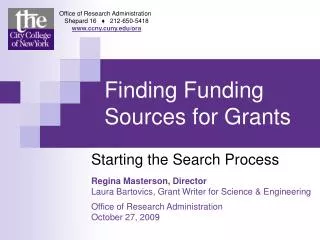 Finding Funding Sources for Grants