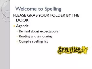 Welcome to Spelling