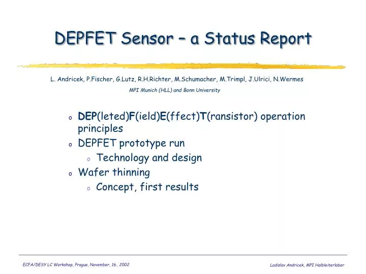 depfet sensor a status report