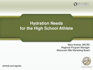 Hydration Needs for the High School Athlete