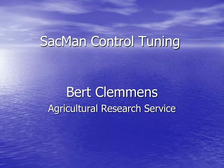 sacman control tuning