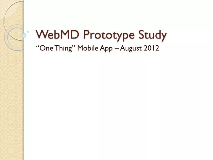 webmd prototype study