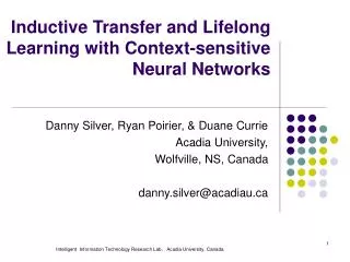 Inductive Transfer and Lifelong Learning with Context-sensitive Neural Networks