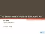 The Exceptional Children’s Education Act - slide 1