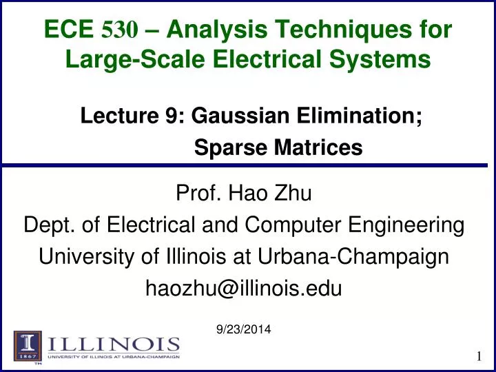 ece 530 analysis techniques for large scale electrical systems