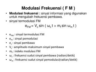 modulasi frekuensi f m