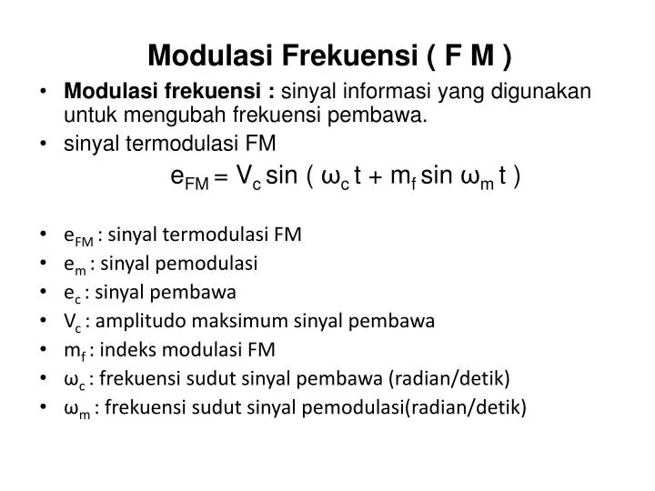 modulasi frekuensi f m