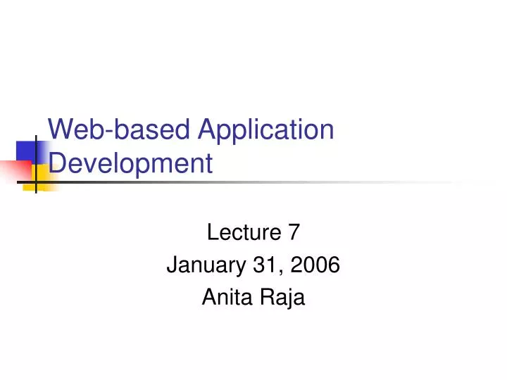 web based application development