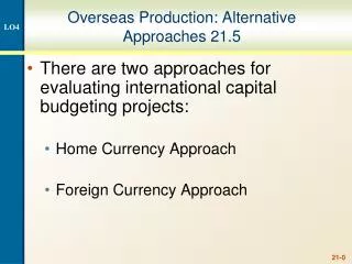 Overseas Production: Alternative Approaches 21.5