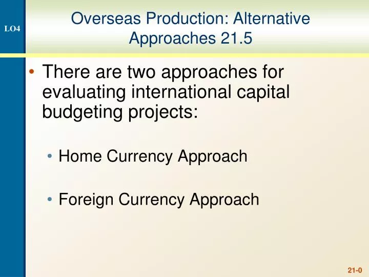 overseas production alternative approaches 21 5