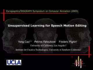 Unsupervised Learning for Speech Motion Editing
