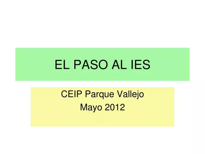 el paso al ies