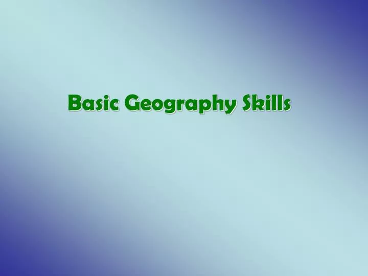 basic geography skills
