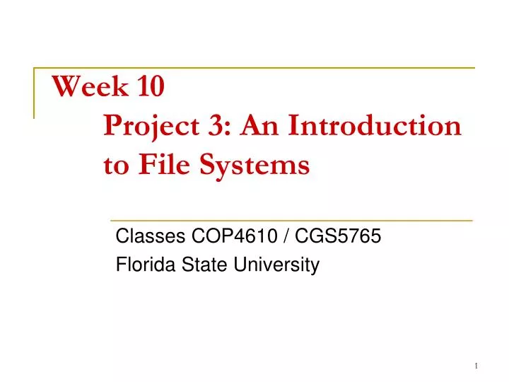 week 10 project 3 an introduction to file systems
