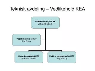 teknisk avdeling vedlikehold kea