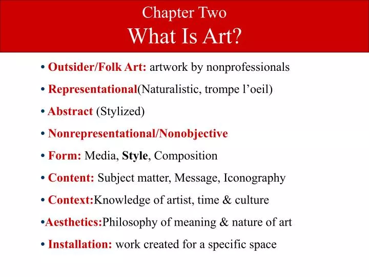 chapter two what is art
