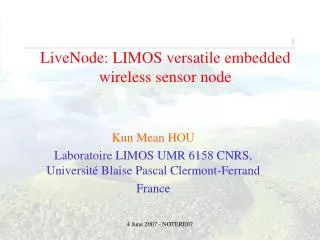 LiveNode: LIMOS versatile embedded wireless sensor node