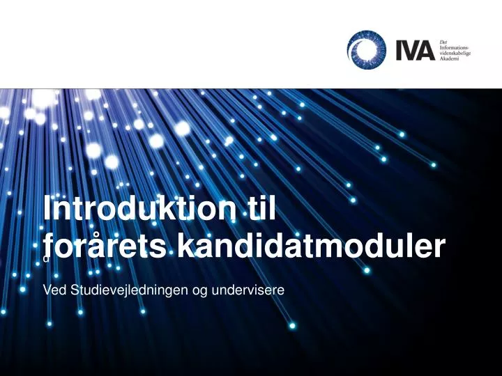 introduktion til for rets kandidatmoduler