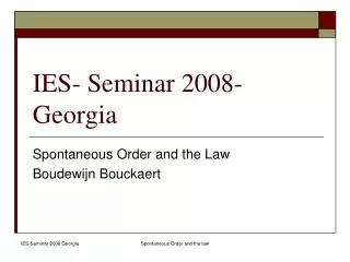 IES- Seminar 2008- Georgia
