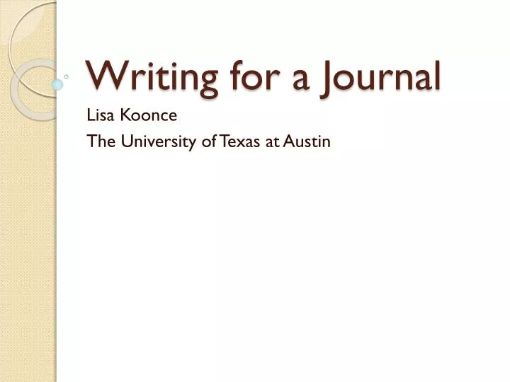 writing for a journal
