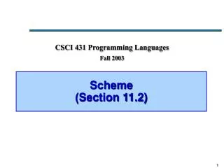 Scheme (Section 11.2)