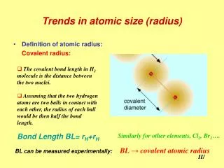 Trends in atomic size (radius)