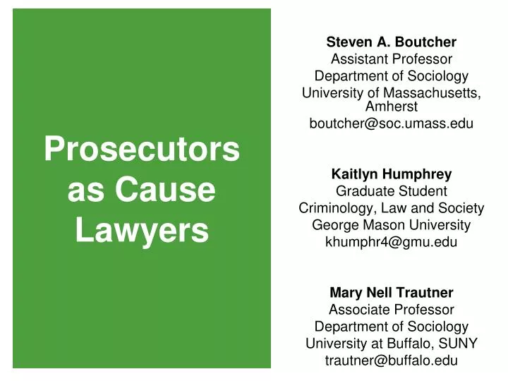 prosecutors as cause lawyers