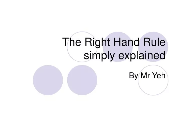the right hand rule simply explained