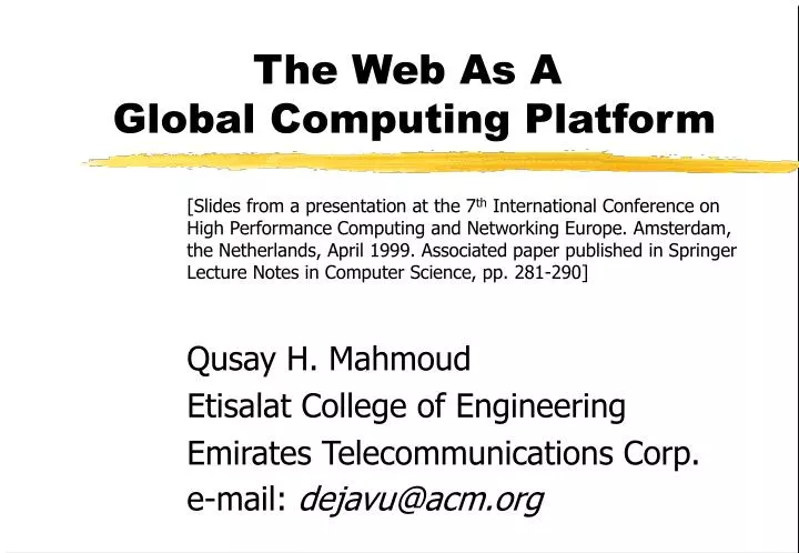 the web as a global computing platform