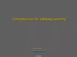 Competencies for Lifelong Learning