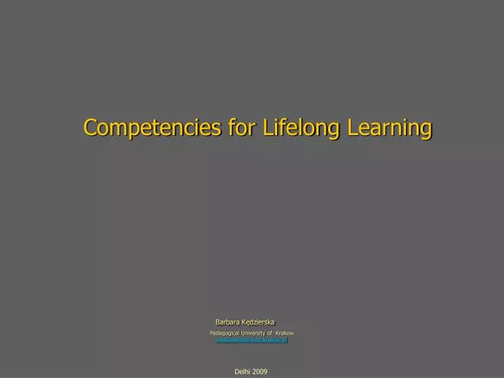 competencies for lifelong learning