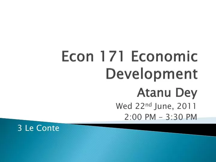 econ 171 economic development