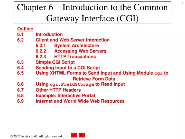 chapter 6 introduction to the common gateway interface cgi