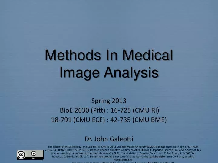 methods in medical image analysis