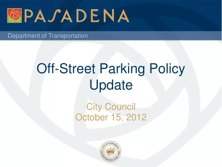 off street parking policy update